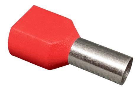 Terminal Tubular Ilhós Duplo Pré isolado 10mm Vermelho 100un