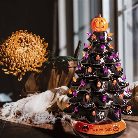 Halloween Colored lights Christmas Tree-Handcrafted and Hand Painted