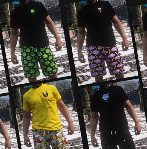 Pack Shorts And T Shirt Retexture For Mp Male Gta5