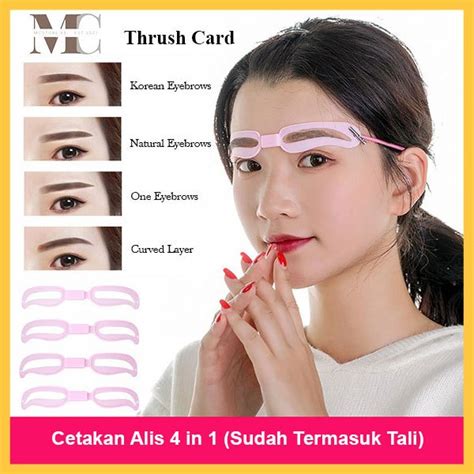 Jual Cetakan Alis Eyebrow Model Tali 4 In 1 Eyebrow Ruler Card Shopee