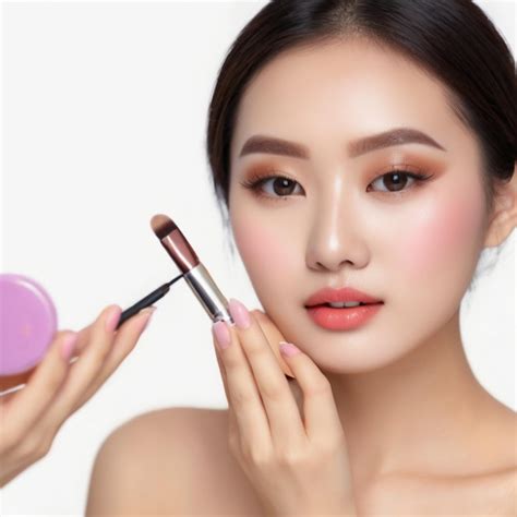 Premium Photo Beautiful Asian Woman Makeup Trial For Flawless Look