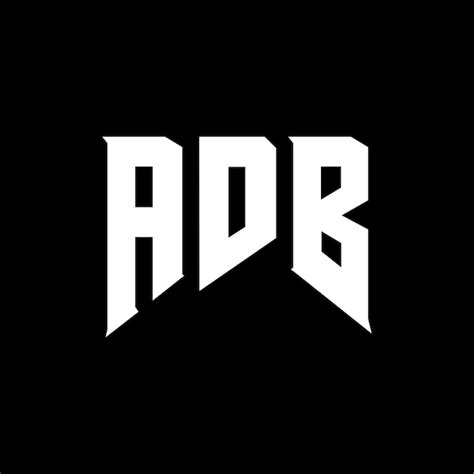 Premium Vector | ADB letter logo design for technology company ADB logo design black and white ...