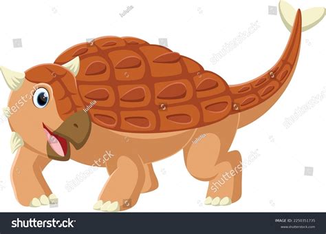 Cartoon Cute Ankylosaurus Isolated On White Royalty Free Stock Vector