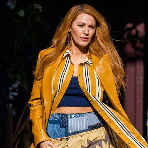 It Ends with Us Blake Lively Yellow Leather Blazer - Lily Bloom Amazing ...