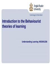 Behavioural Theories Powerpoint Ppt Introduction To The Behaviourist