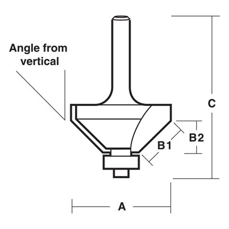 2 Flute Chamfering Bit With Ball Bearing Guide 10° Carbide Tipped