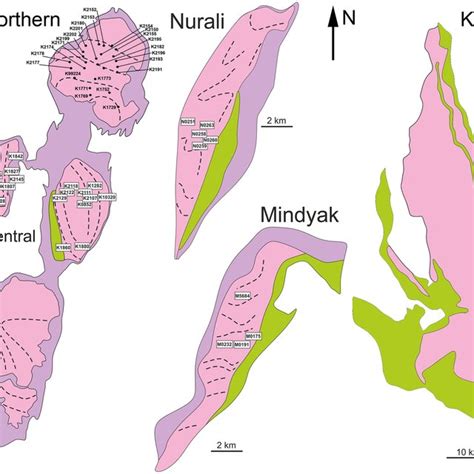 Schematic Geological Maps Of The Kraka Nurali And Mindyak Lherzolite