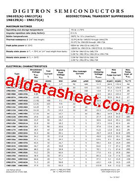 1N6136A Datasheet PDF Digitron Semiconductors