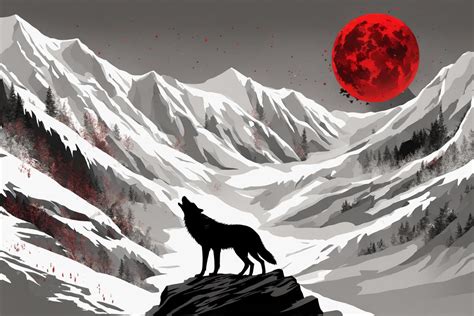 Black wolf howling at the red moon by NeoFantasyForge on DeviantArt