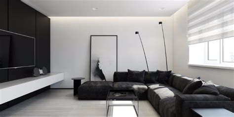 Luxurious Living Room With A Black And White Backdrop