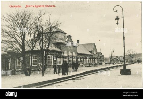 gnesta railway station stock photo alamy