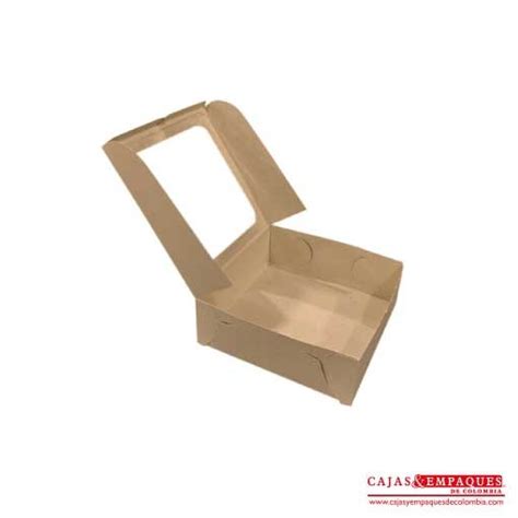 Caja Ecol Gica Plegadiza Con Ventana X X Cm Caf Cajas Y