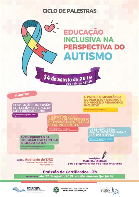 Educação inclusiva na perspectiva do autismo é tema de palestras no TJ