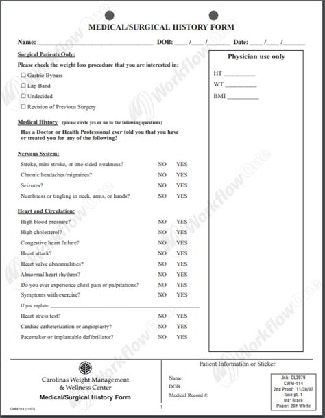 Student Medical History Form Template | Printable Medical Forms ...