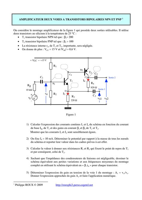 Solution Amplificateur Deux Voies A Transistors Bipolaires Npn Et Pnp