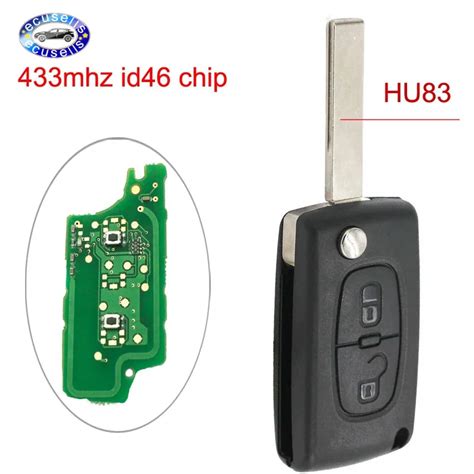 Button Folding Flip Remote Key F R Peugeot Mhz Id Chip