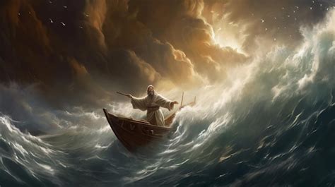 Premium AI Image | Jesus Calming the Storm