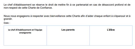 La charte éducative de confiance Cours Secondaire Orsay