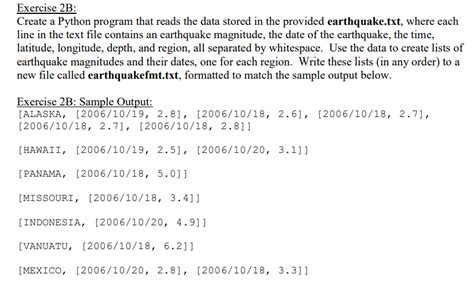 Solved Exercise 2B Create A Python Program That Reads The Chegg