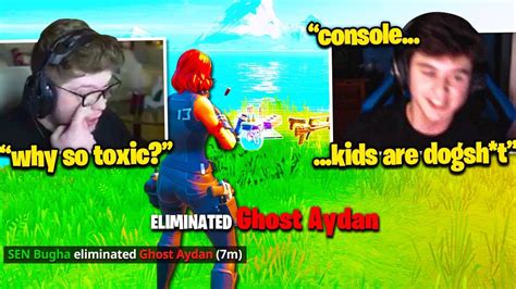 Bugha Full Toxic After Destroying Ghost Aydan Roasts Controller Players Fortnite Youtube