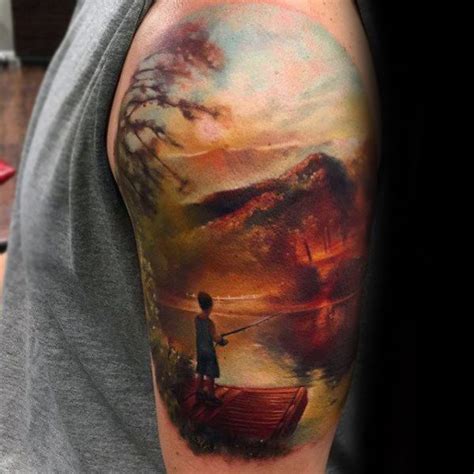 40 Lake Tattoo Designs For Men - Nature Ink Ideas