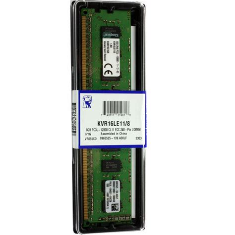 Memoria Servidor 8gb Ddr3l 1600 Ecc Udimm Kvr16le118 Memorias Online