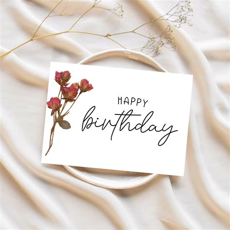 Printable Happy Birthday Card, Aesthetic Birthday Card Printable