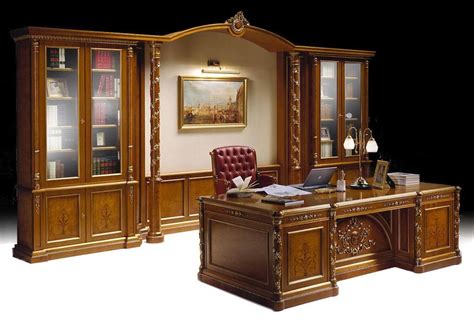 Luxury classic office furniture, inlaid bookcase and desk | IDFdesign