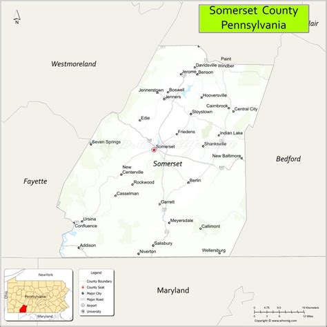 Map of Somerset County, Pennsylvania - Thong Thai Real