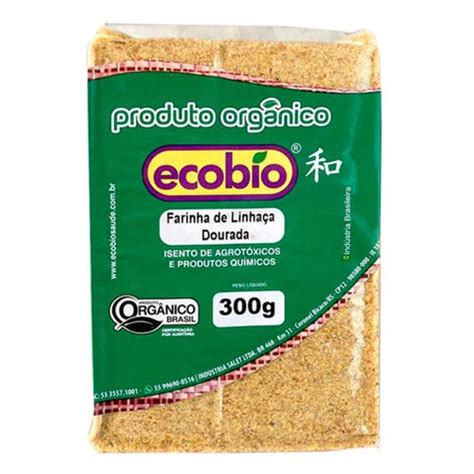 Farinha de Linhaça Dourada Orgânica Ecobio 300g Armazém dos Importados