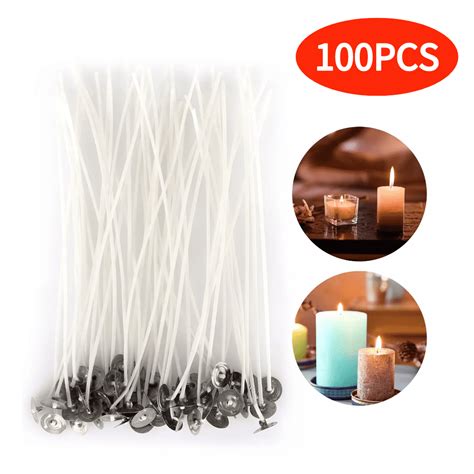 Bulk Set Of 100 Natural Cotton DIY Candle Wicks 6 Inch Pre Waxed For