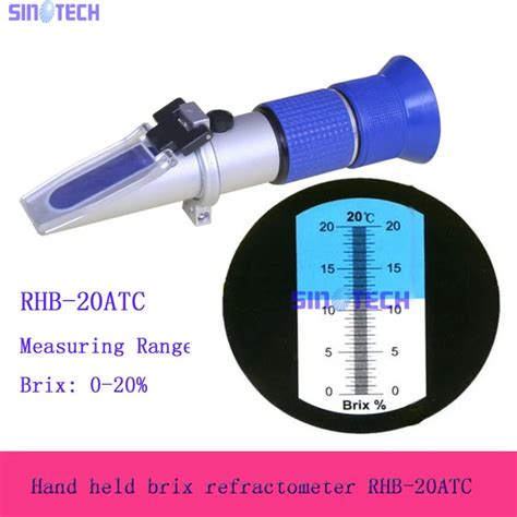 Sinotech Hand Held 0 20 Brix Cutting Liquid Refractometer Rhb 20atc In