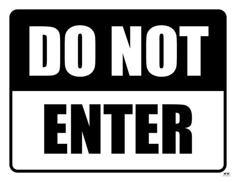 Printable Enter Sign