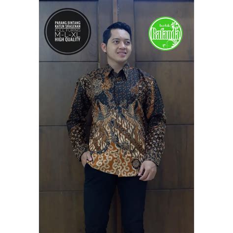 Jual PARANG BINTANG RAFANDA BAJU KEMEJA BATIK PRIA SOLO LENGAN PANJANG