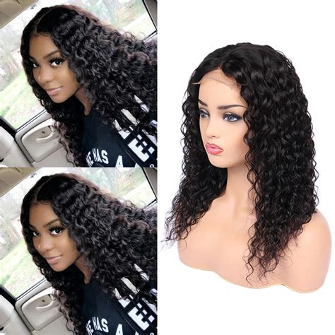 Glueless Water Wave Lace Front Human Hair Wig 44 Lace Closure Wet And Wavy Wig Brazilian Remy