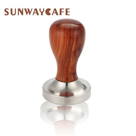 Tamper de café de sándalo rojo de 51mm 58mm Base de rosca martillo de