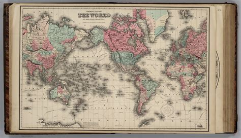 Coltons Map Of The World On Mercators Projection Published By G W