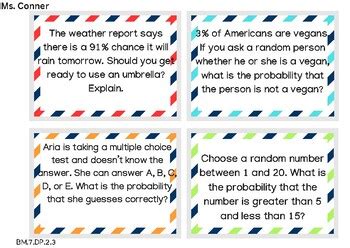 Probability Task Cards by Jaidyn Conner | TPT