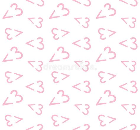 Vector Seamless Pattern Of Pink Hand Drawn Heart Stock Vector