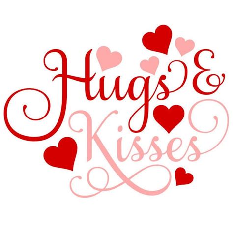 Hugs & Kisses SVG, Valentines Day SVG, Love SVG, Heart, Instant ...