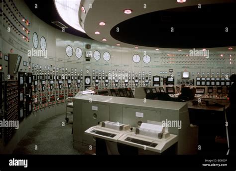 Control Room At Hinkley Point A Nuclear Power Station Somerset Stock