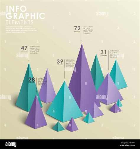 Moderno abstracto vector gráfico piramidal elementos infográficos