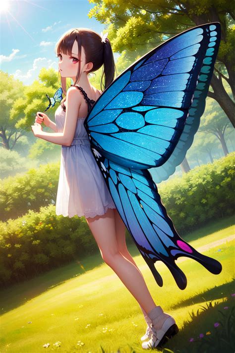 Anime Girl With Butterfly Wings