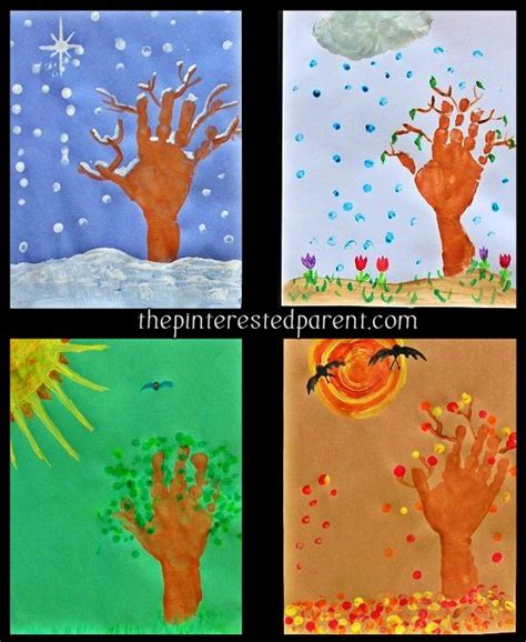 4 Seasons Hand Prints The Pinterested Parent