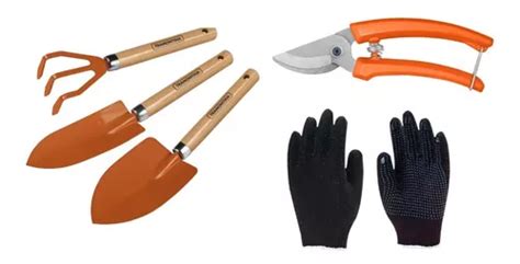 Jg Kit Jardinagem 5pç Tramontina Tesoura Ancinho Luva 2 Pá MercadoLivre