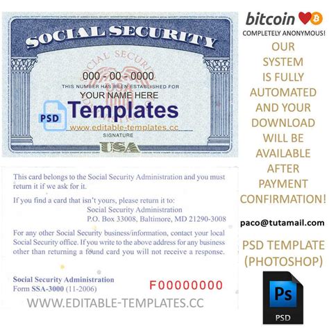 Social Security Card Template Photoshop - CUMED.ORG