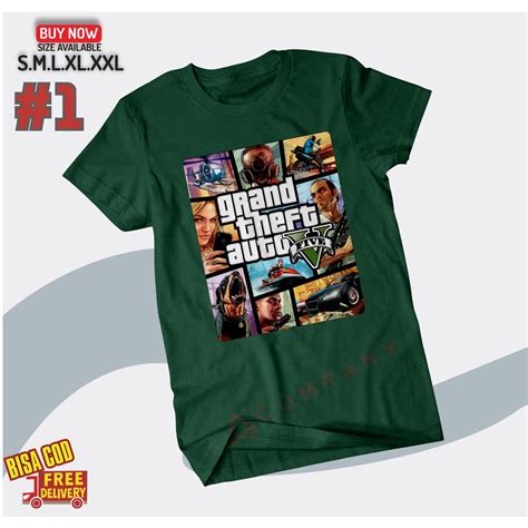 Jual Kaos Baju Pria Gta Tshirt Gtav Gta Gta V Grand Theft Auto