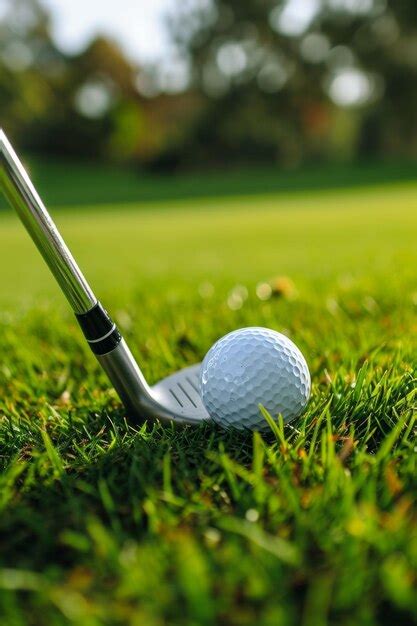 Premium Photo Close Up Of Golf Club And Ball In Grass Copy Space