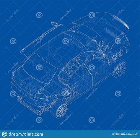 Assembling Electric Car Vector Stock Vector Illustration Of