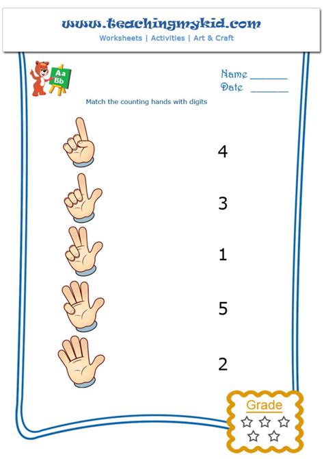 Math Activities For Kindergarten Counting Hands Worksheet 1